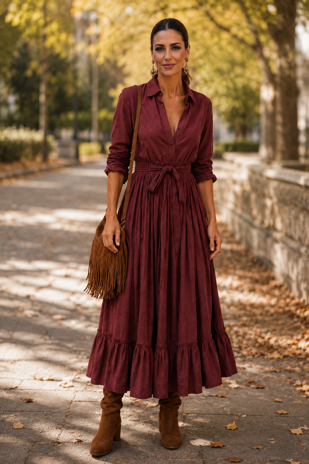 Serena – Vestido Burdeos
