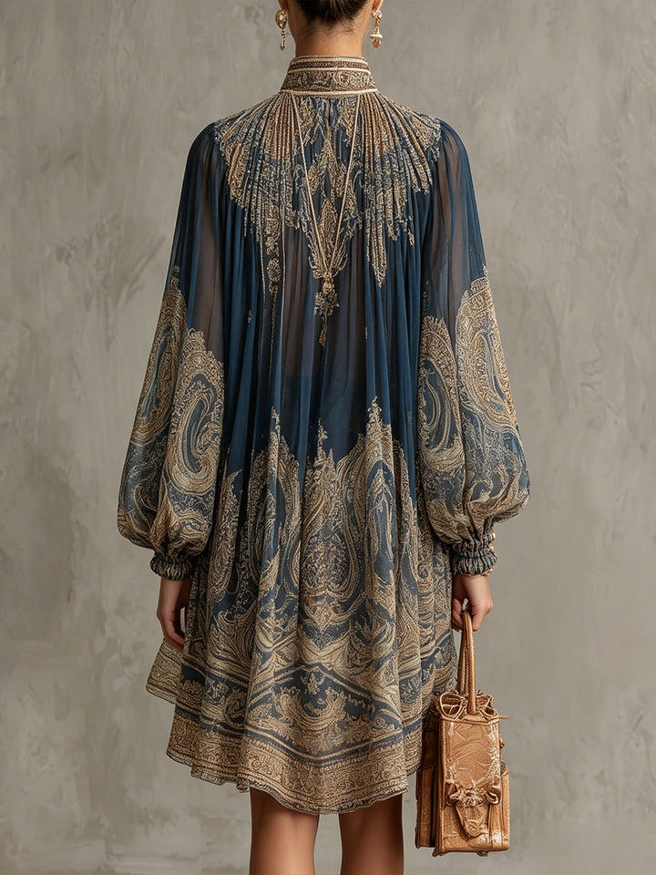 Silvia | Vestido Barroco Azul Marino