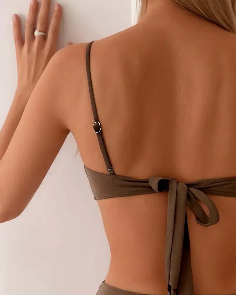Locura por el coral | Bikini de dos piezas sexy y a la moda