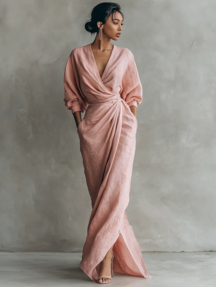 Lorena Vestido Maxi con Escote en V