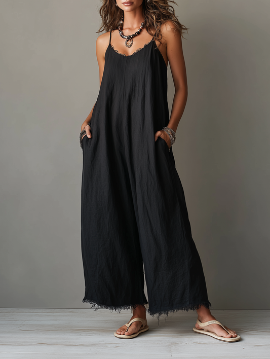 Léa - Mono de lino minimalista para mujer