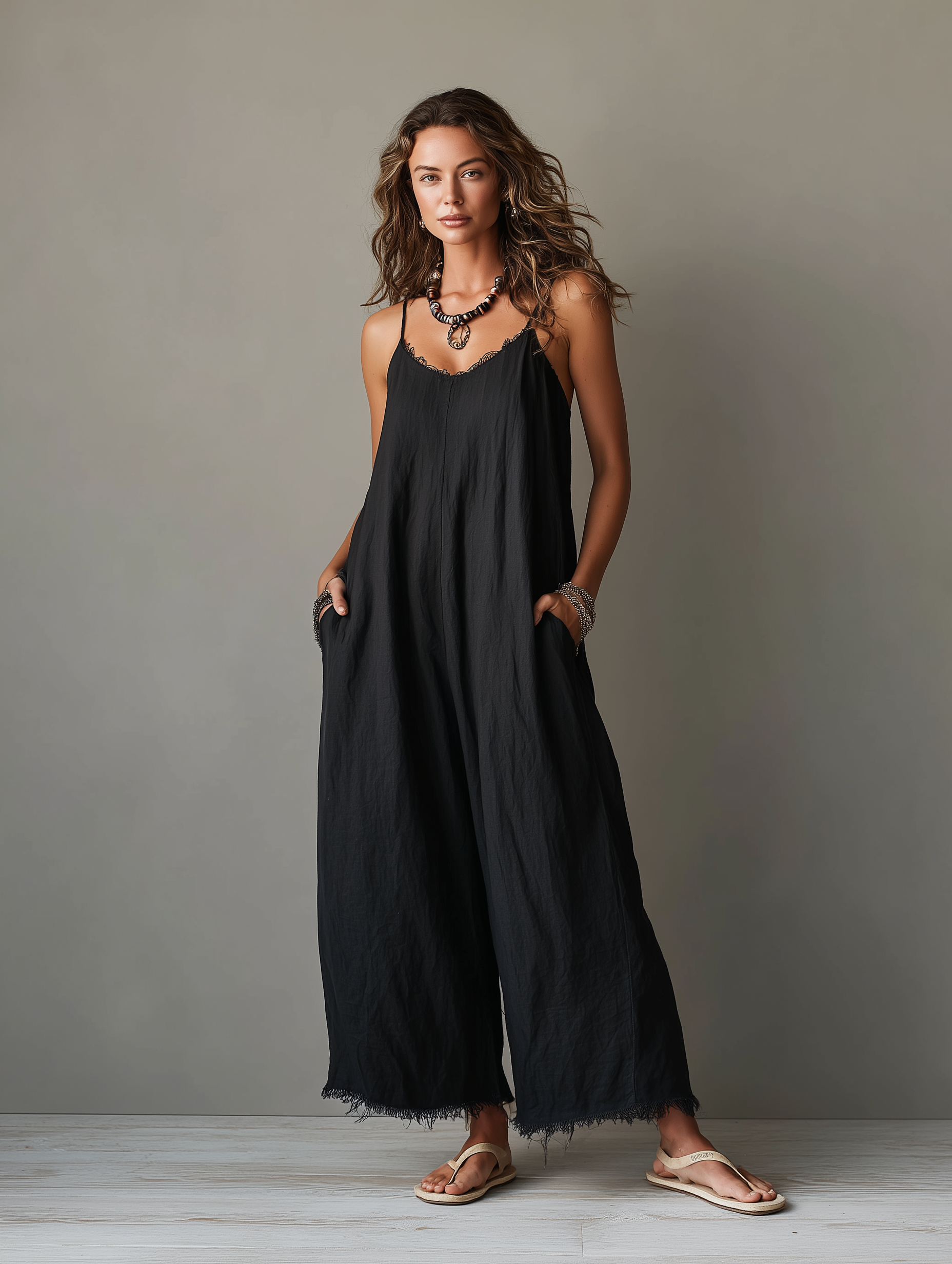 Léa - Mono de lino minimalista para mujer