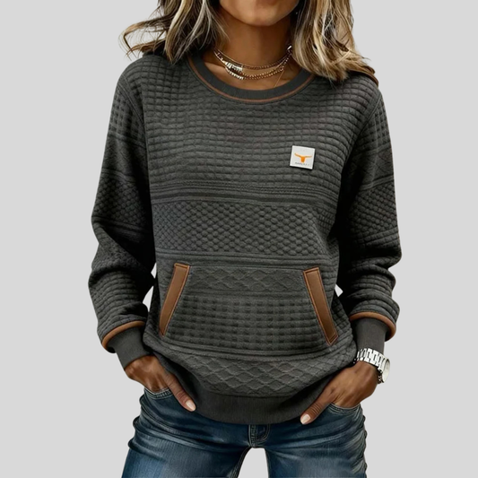 Céline | Sudadera de cuello redondo con bloques de color