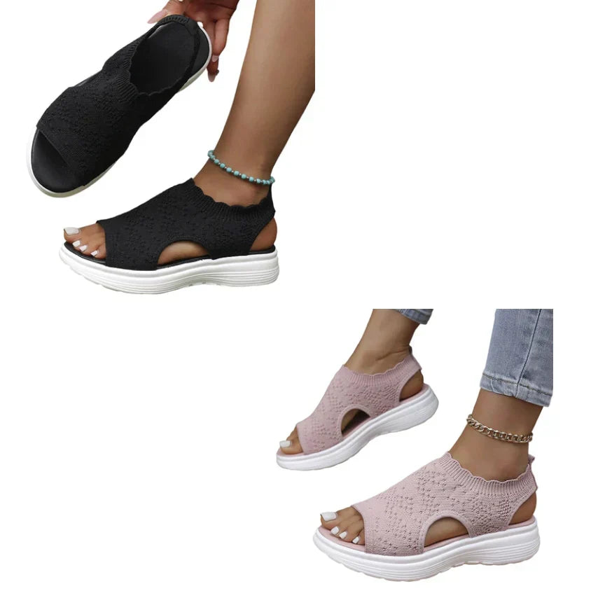 Sandalias de Cuña para Mujer con Tejido Transpirable y Plantilla Acolchada