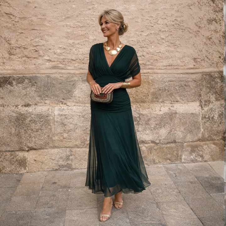 Mikaela | Vestido largo de hombros descubiertos