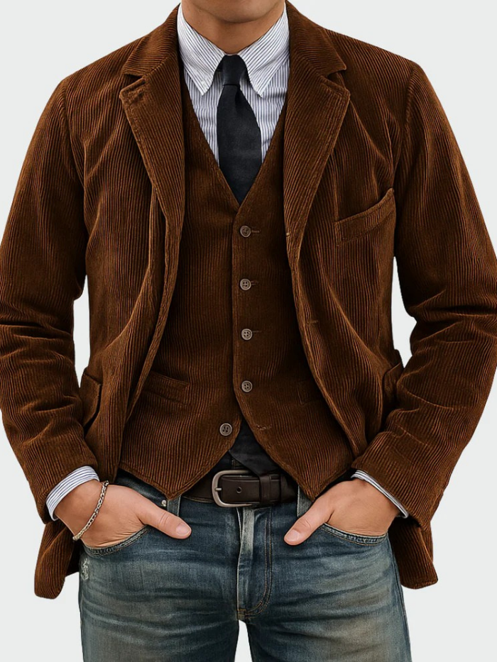 Eduardo | Conjunto de 2 piezas: Blazer y Chaleco de Pana
