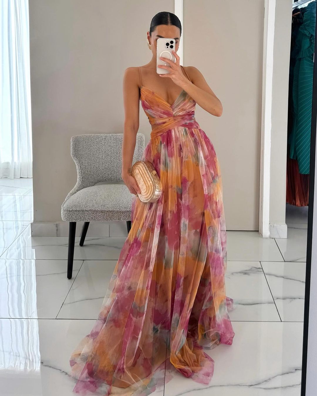 Gisella | Encantador Vestido Largo con Estampado Floral