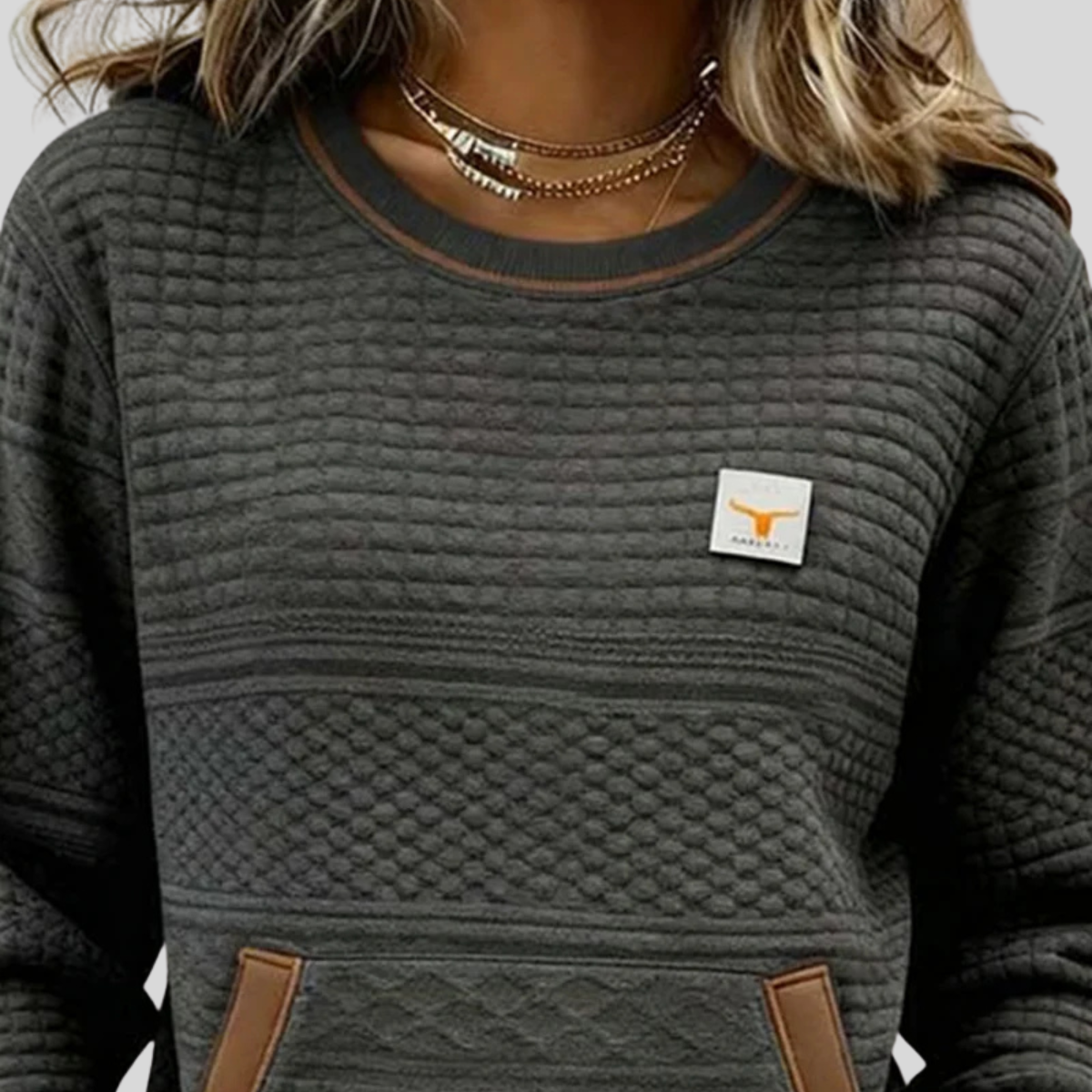 Céline | Sudadera de cuello redondo con bloques de color