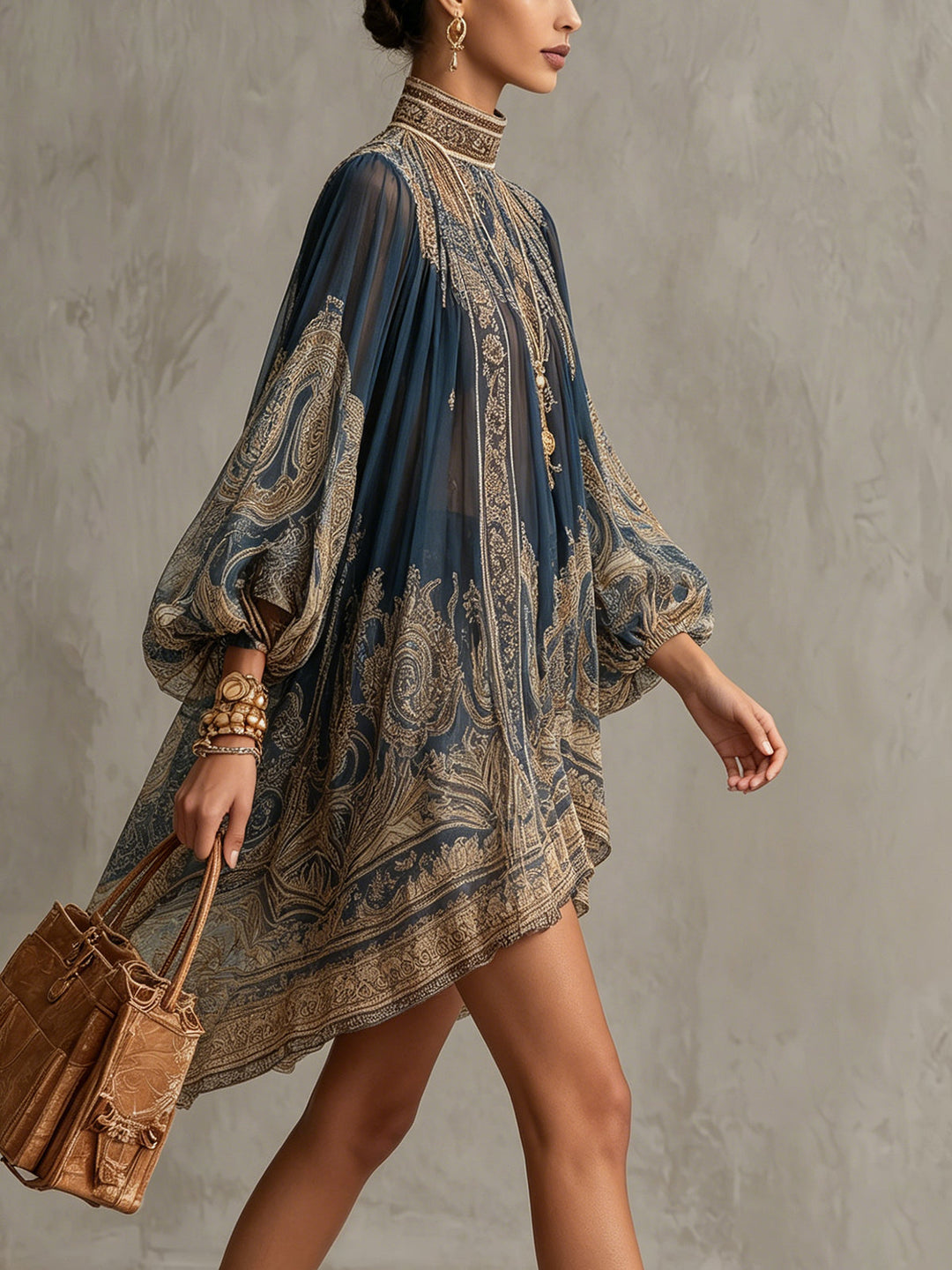 Silvia | Vestido Barroco Azul Marino