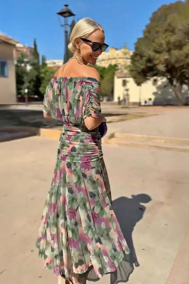 Luisa | Elegante vestido largo de fiesta con cuello en V