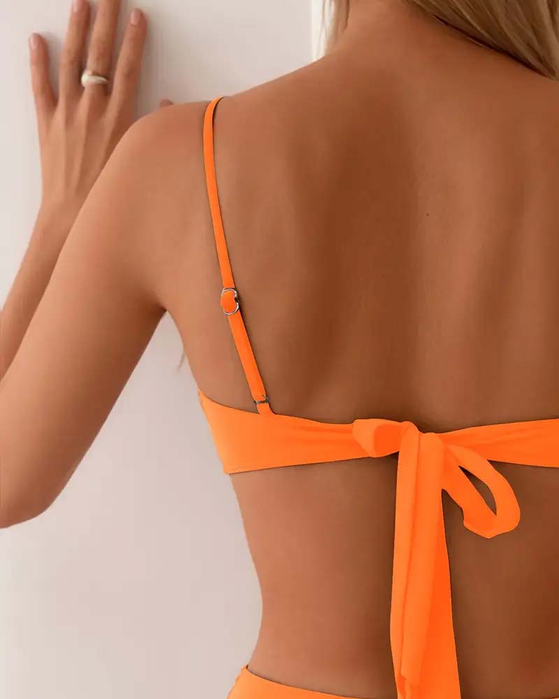 Locura por el coral | Bikini de dos piezas sexy y a la moda