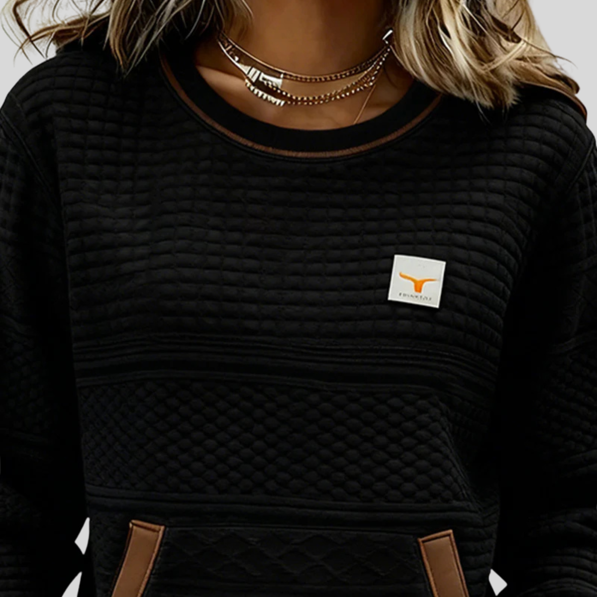 Céline | Sudadera de cuello redondo con bloques de color