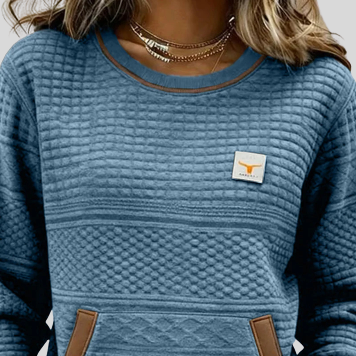 Céline | Sudadera de cuello redondo con bloques de color
