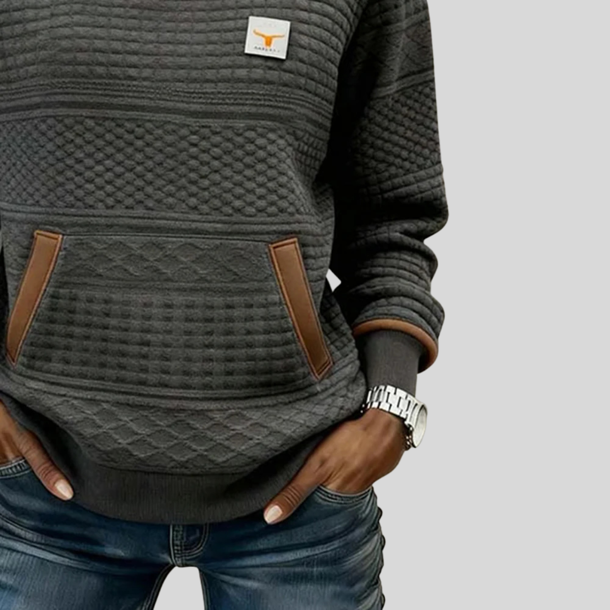 Céline | Sudadera de cuello redondo con bloques de color
