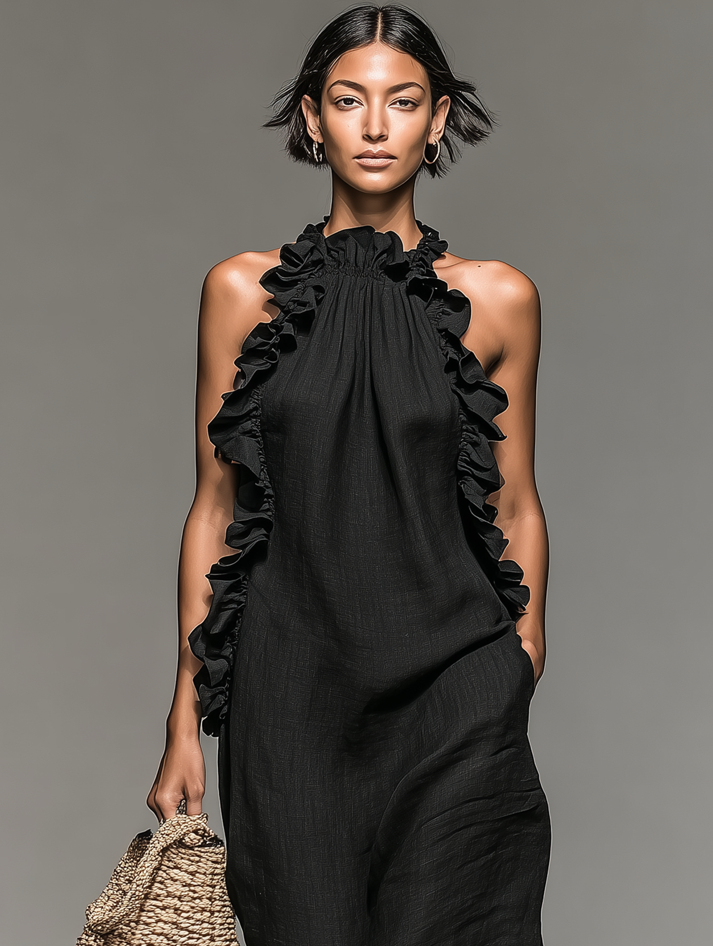 Vestido largo con bolsillos