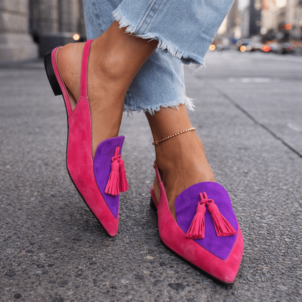 Sandalias de talón abierto con borlas de Lorina