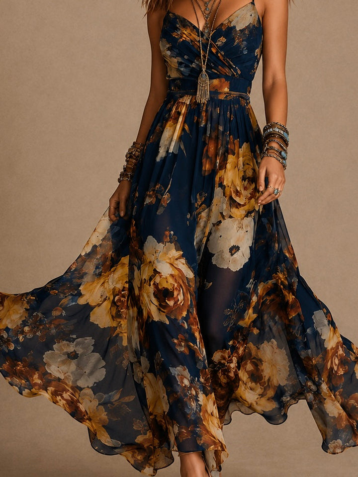 Dulce - vestido largo floral con tirantes