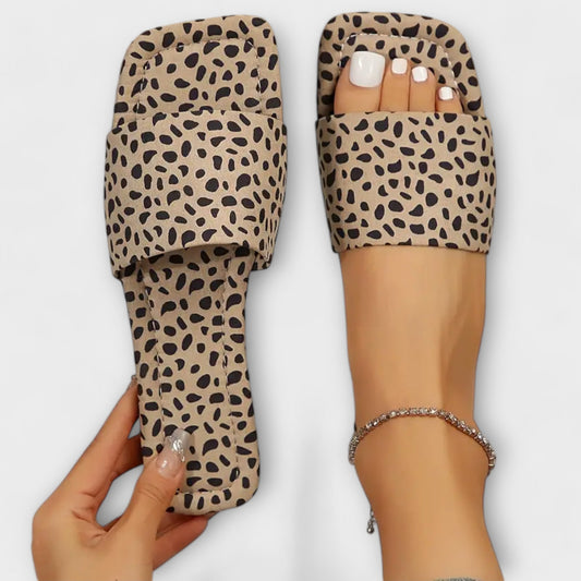 Elisabete - Mocasines planos con estampado de leopardo