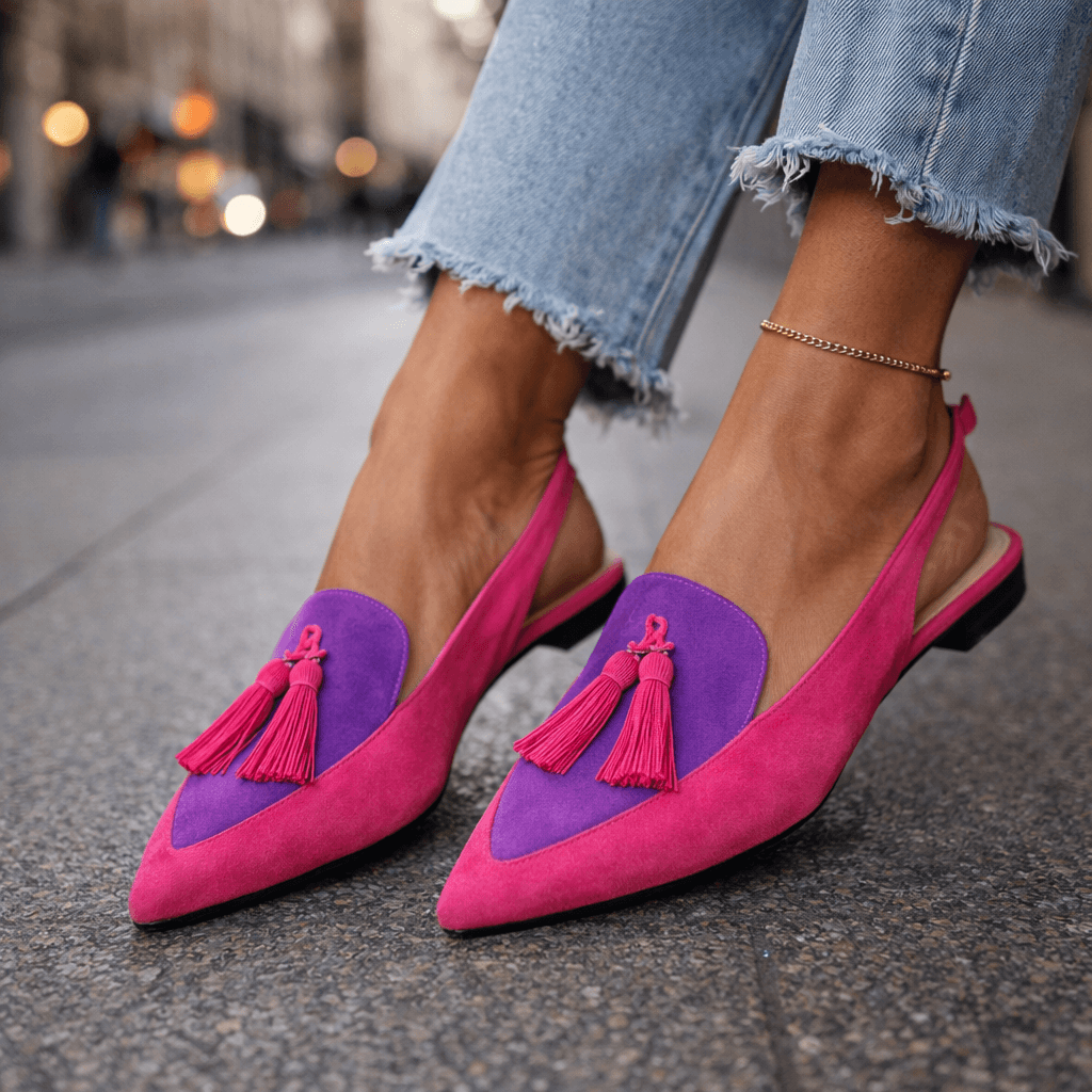 Sandalias de talón abierto con borlas de Lorina