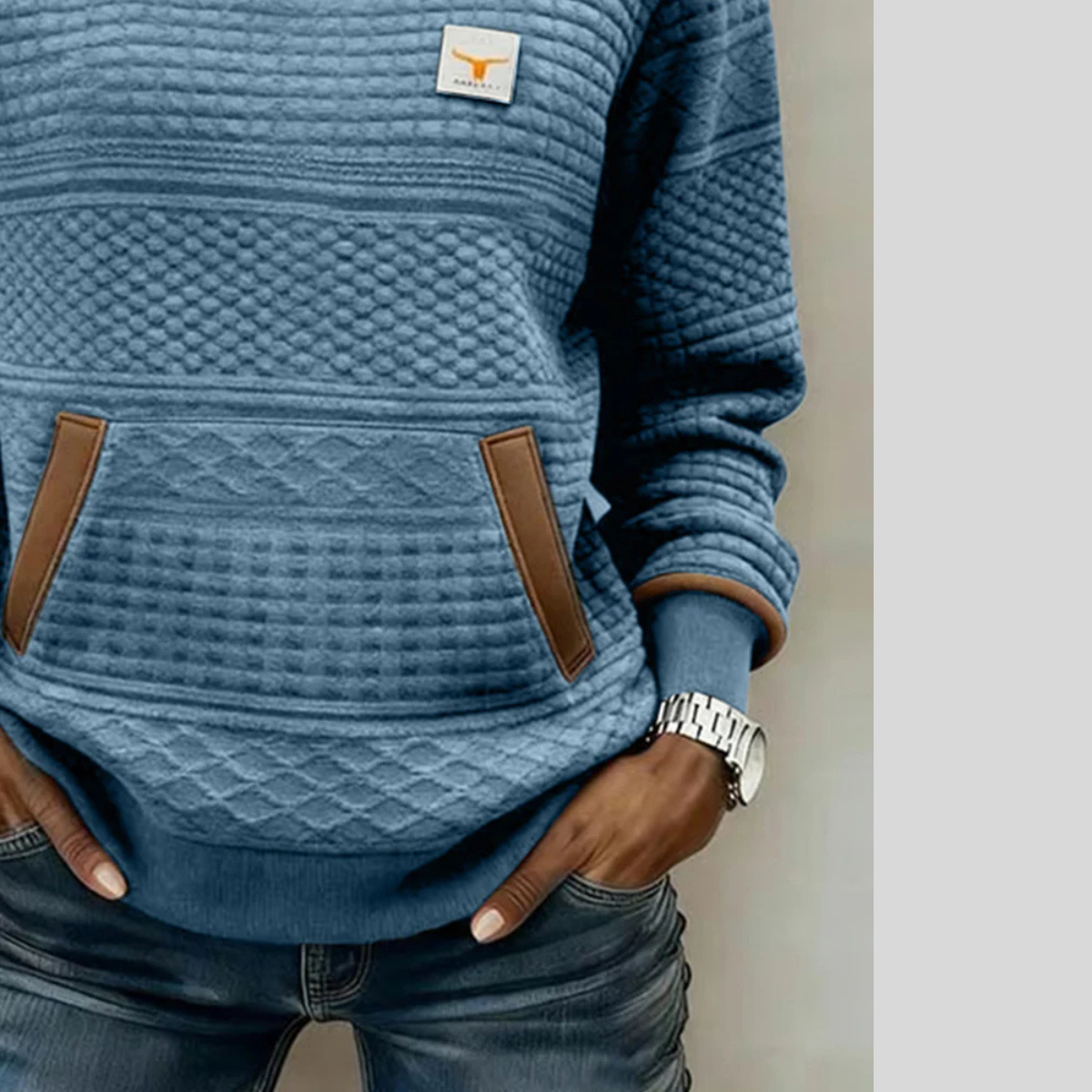 Céline | Sudadera de cuello redondo con bloques de color