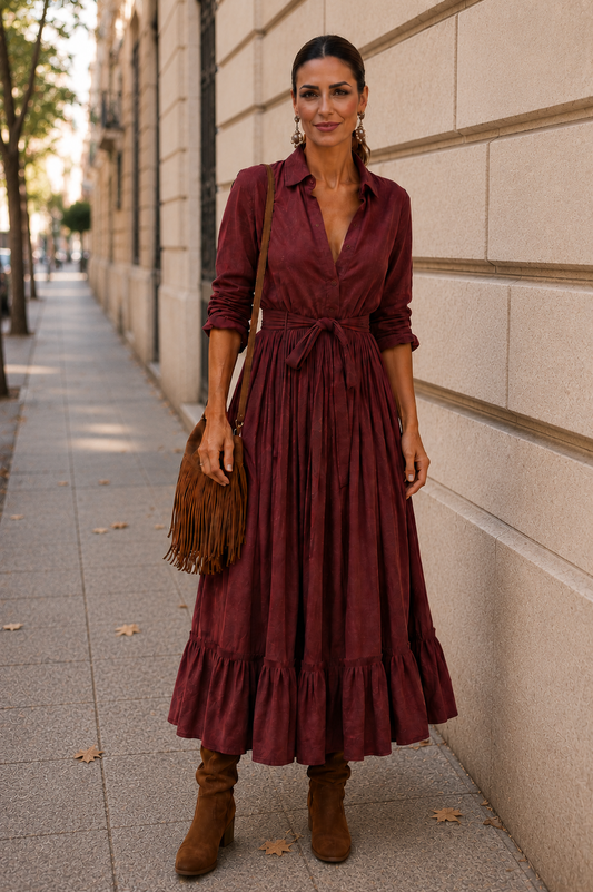 Serena – Vestido Burdeos