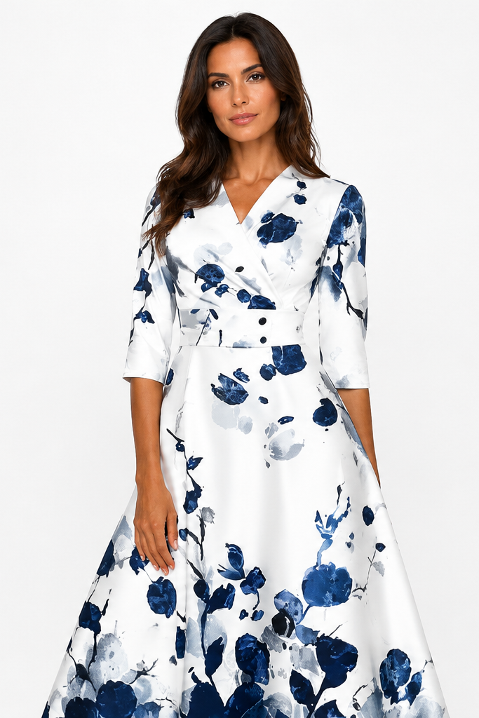 CALLA | Vestido largo floral con corte esculpido para una elegancia llena de seguridad en una misma