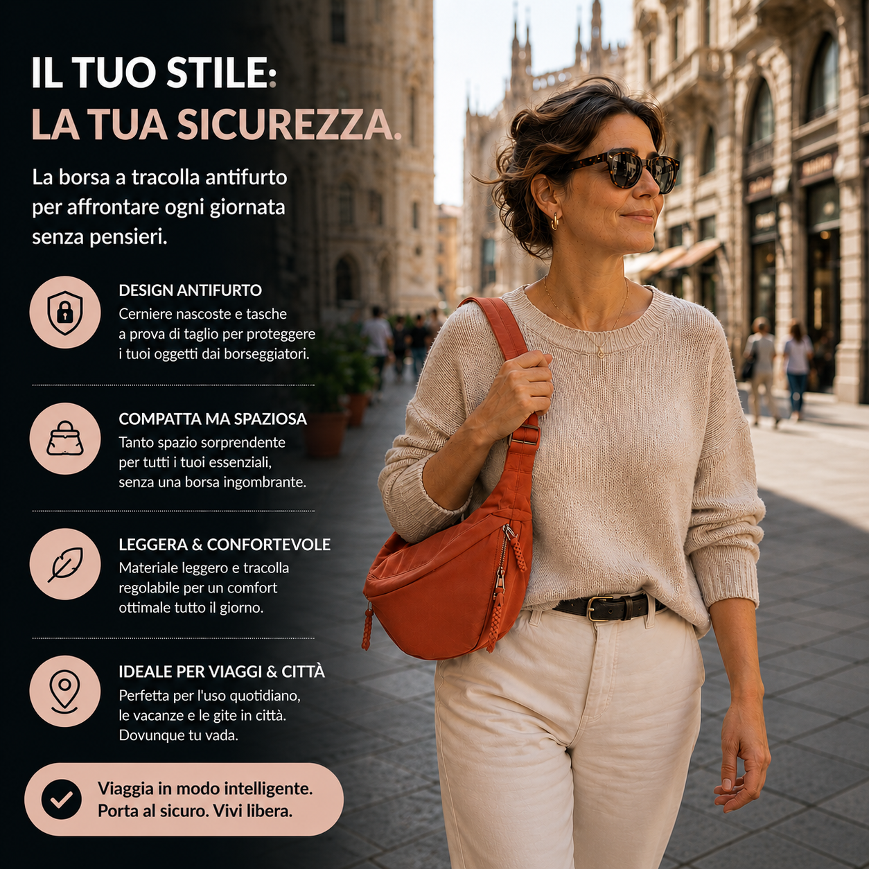 Lucía | Bolso de hombro naranja