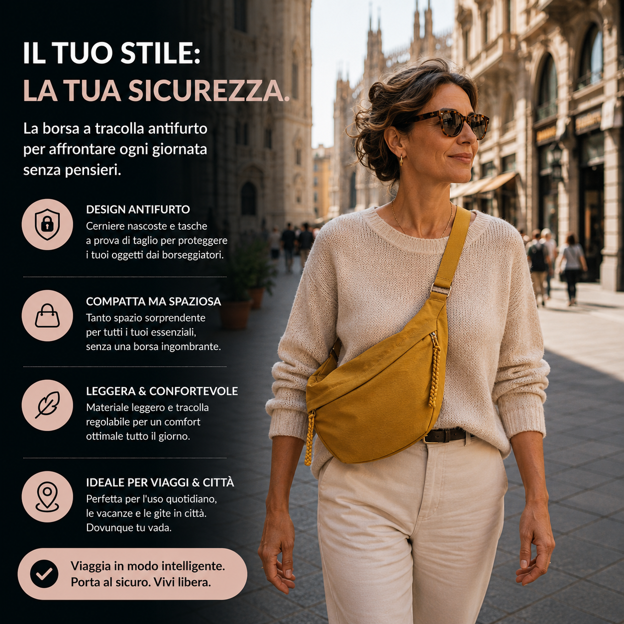 Cristina | Bolso de hombro ocre