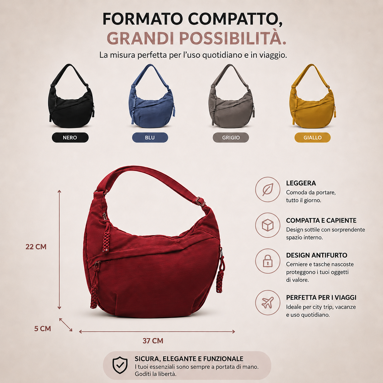 Lucía | Bolso de hombro naranja