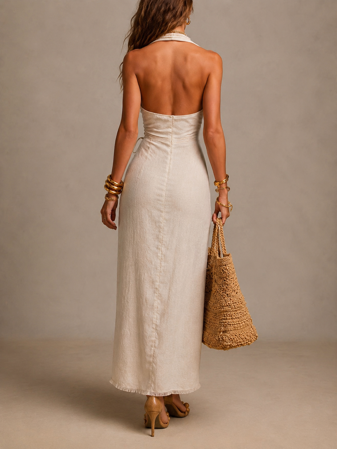 Tatiana | Vestido midi  con escote cruzado y encaje