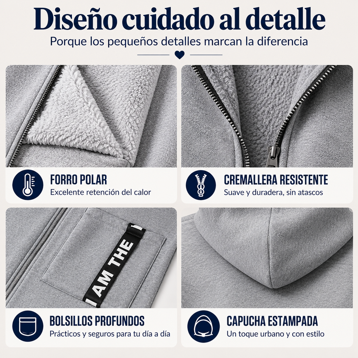 Abrigo sudadera oversize con capucha para mujer