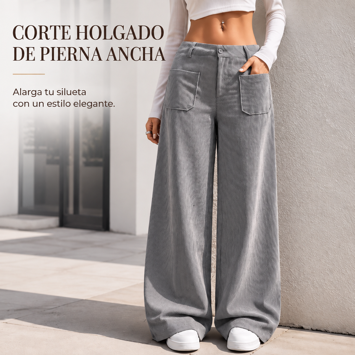 Pantalón ancho de corte relajado para mujer