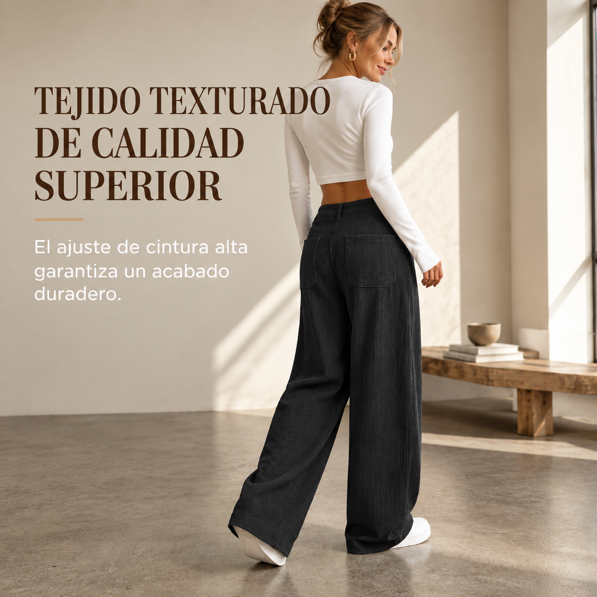 Pantalón ancho de corte relajado para mujer
