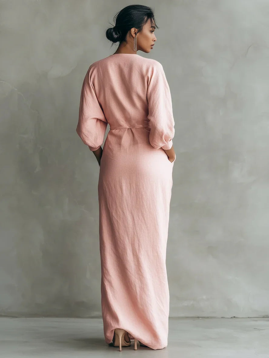 Lorena Vestido Maxi con Escote en V