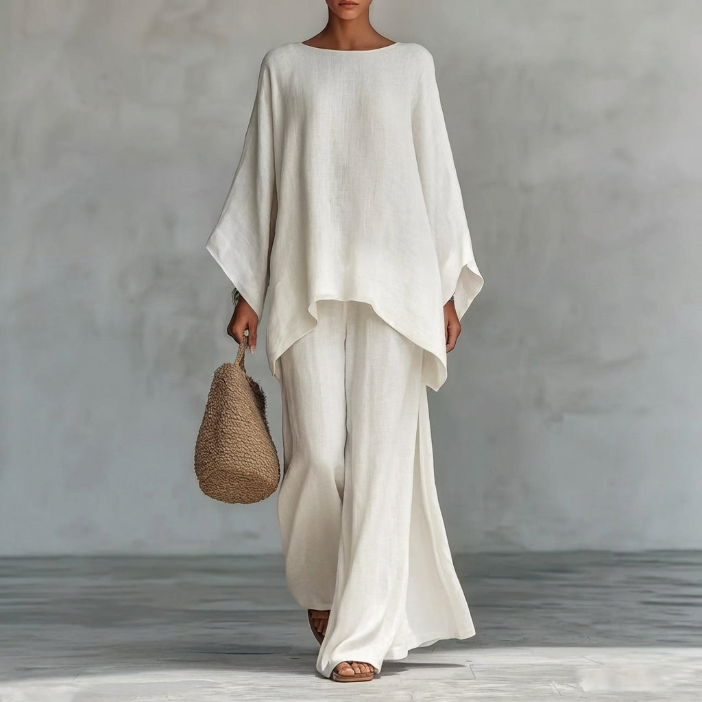 Christine | Conjunto de dos piezas con mangas largas y pantalón ancho