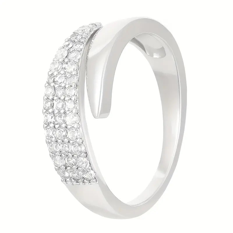 Elegante Anillo de Oro con Piedras Brillantes (1+1 GRATIS)