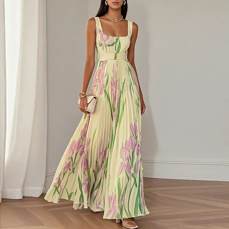 Lucía | Vestido Maxi de Línea A Floral