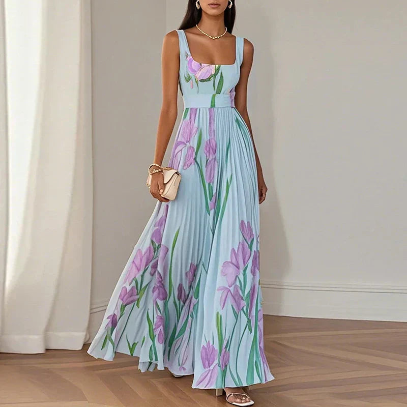 Lucía | Vestido Maxi de Línea A Floral