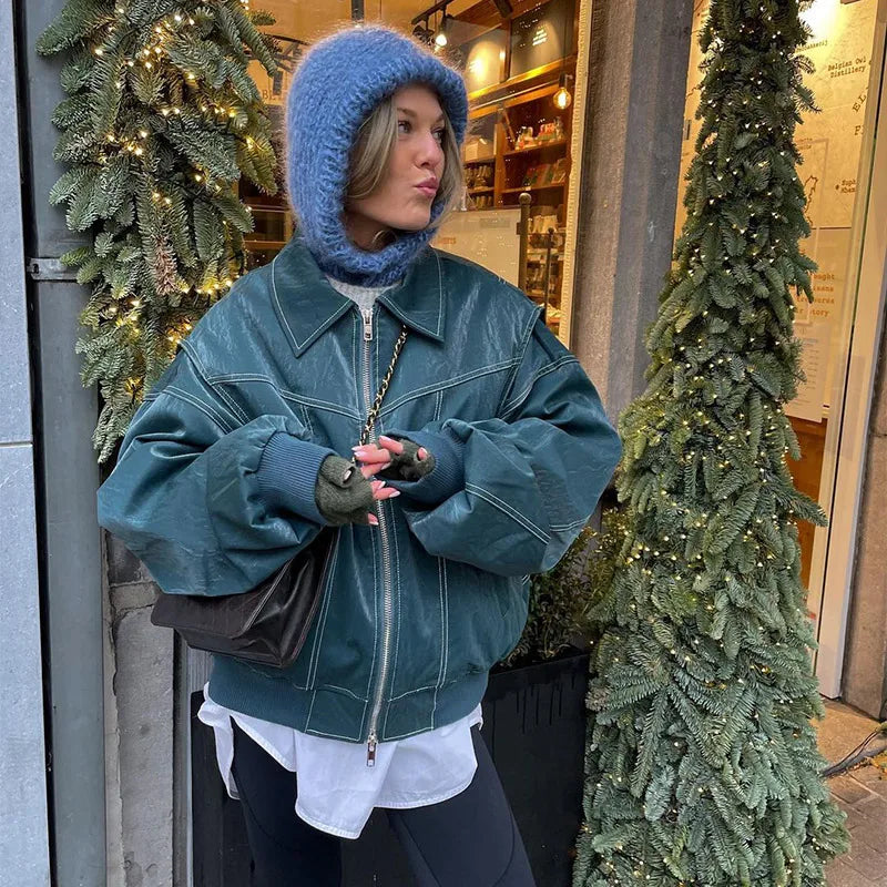 Jacqueline | Chaqueta de Cuero Oversize
