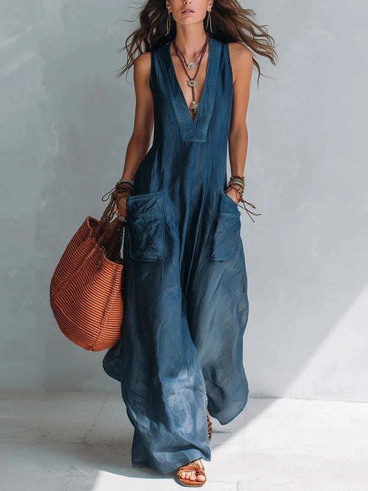 Eva | Mono largo bohemio con escote en V