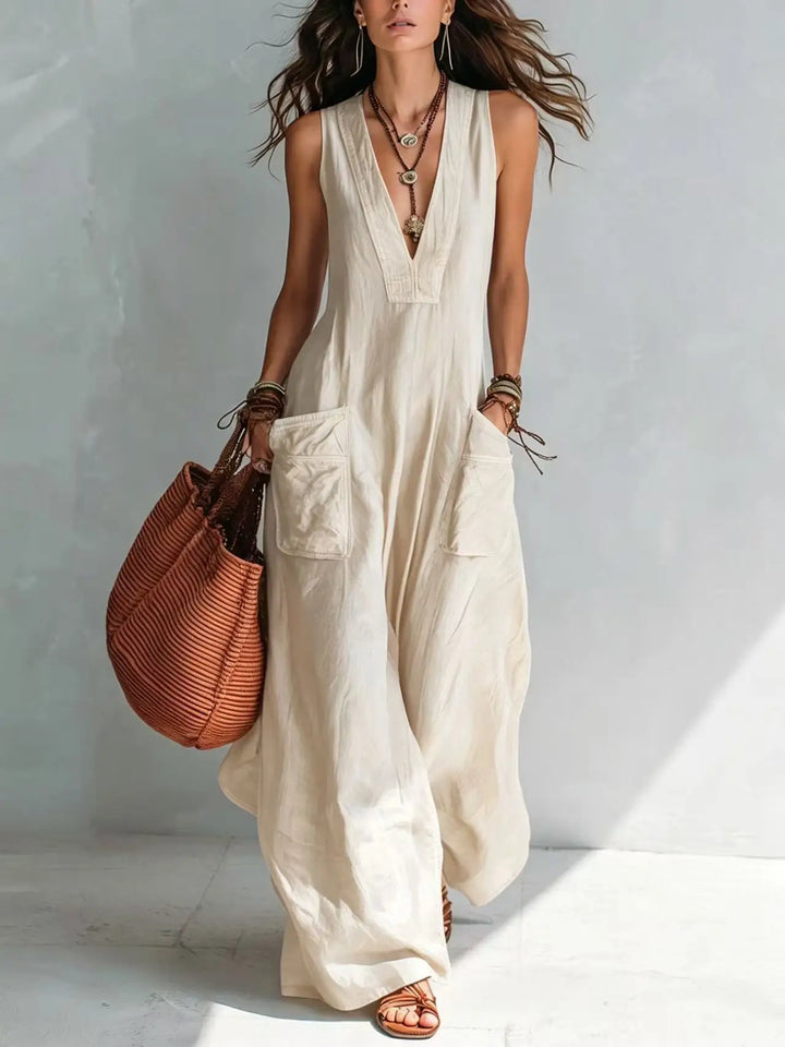 Eva | Mono largo bohemio con escote en V