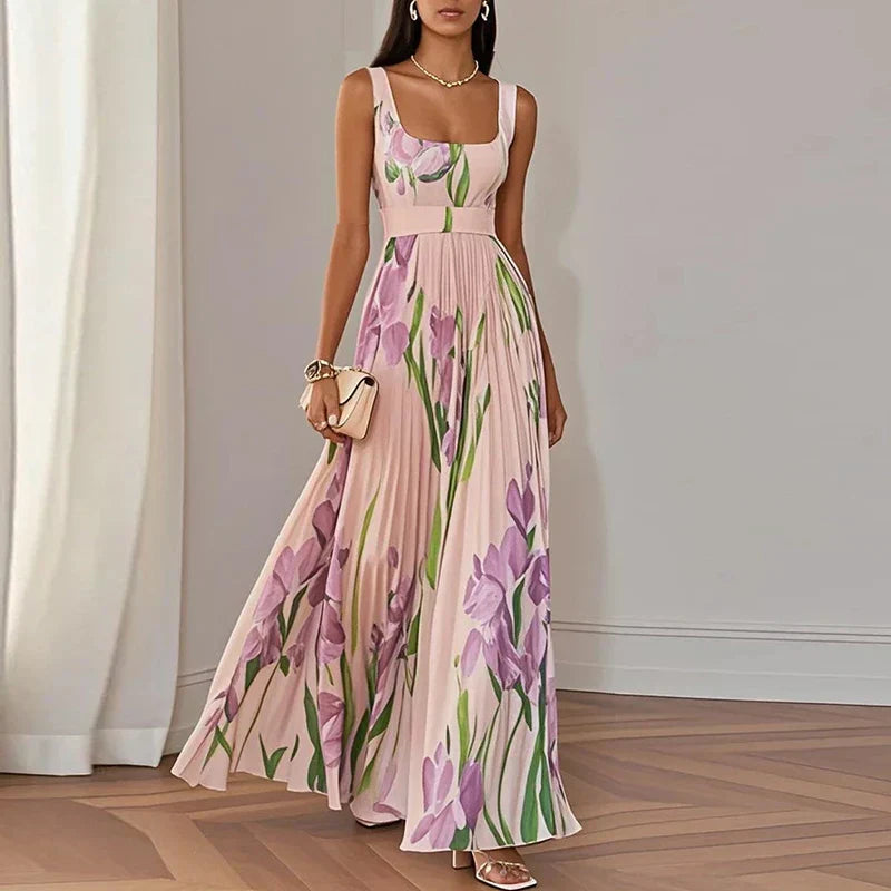 Lucía | Vestido Maxi de Línea A Floral