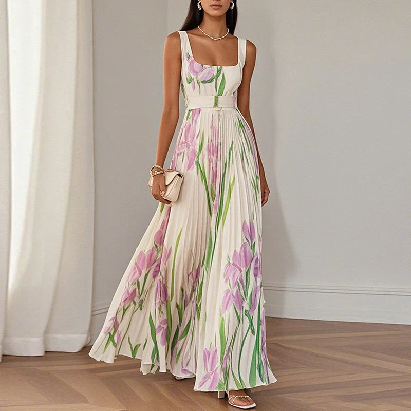 Lucía | Vestido Maxi de Línea A Floral