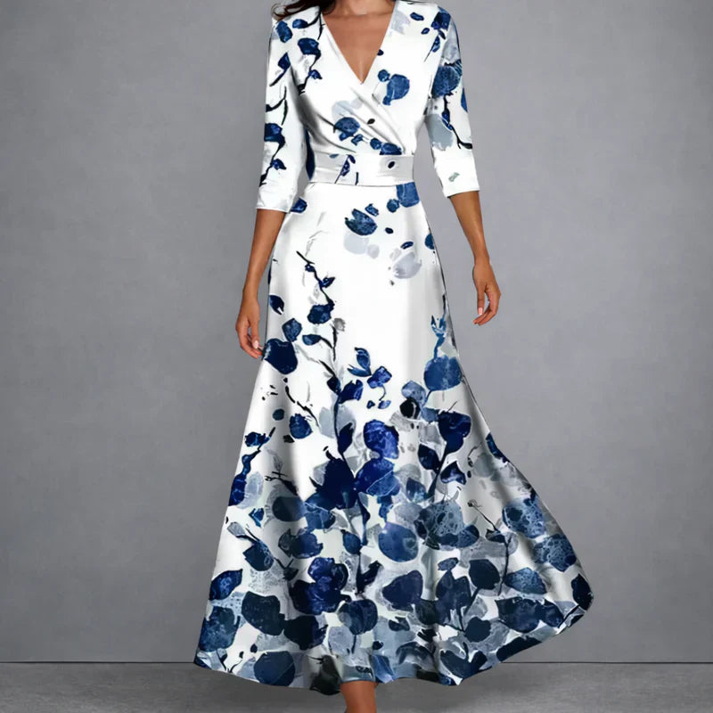 CALLA | Vestido largo floral con corte esculpido para una elegancia llena de seguridad en una misma