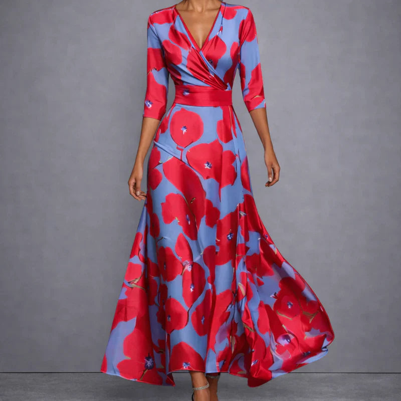 CALLA | Vestido largo floral con corte esculpido para una elegancia llena de seguridad en una misma