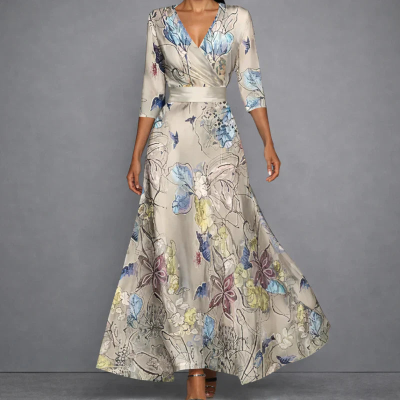 CALLA | Vestido largo floral con corte esculpido para una elegancia llena de seguridad en una misma