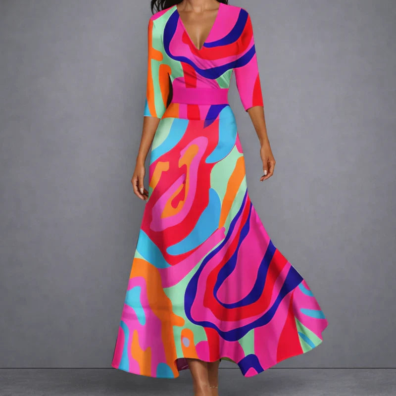 CALLA | Vestido largo floral con corte esculpido para una elegancia llena de seguridad en una misma