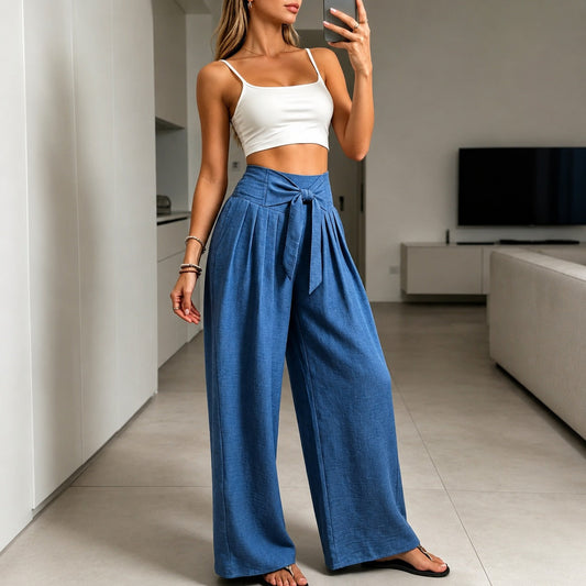Pantalón Arielle™ con elegante cinturón ajustable y cintura en relieve