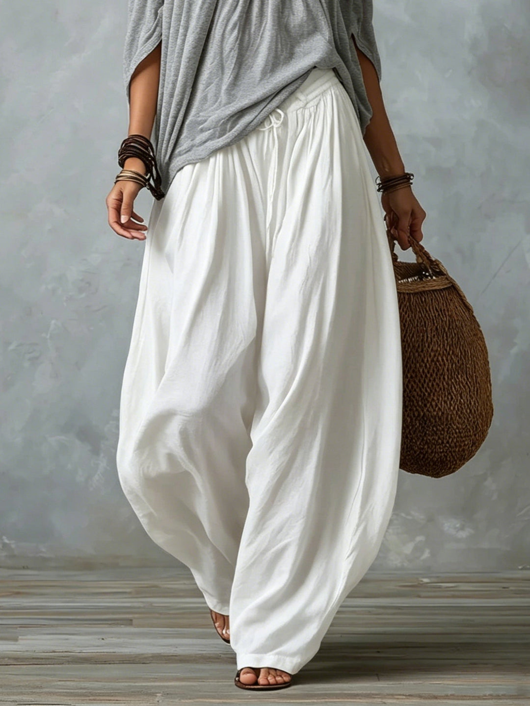 Luna · Conjunto de hombros descubiertos y pantalón fluido
