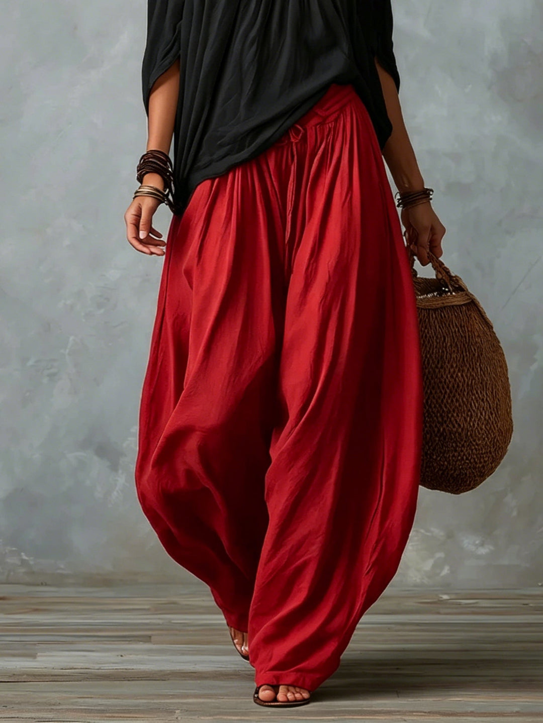 Luna · Conjunto de hombros descubiertos y pantalón fluido